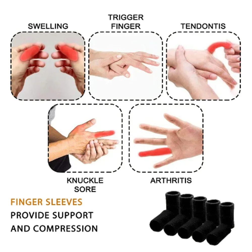10 pezzi comodi tutore per dito stecca manica supporto per pollice protezione stabilizzatori elastici e traspiranti per il golf