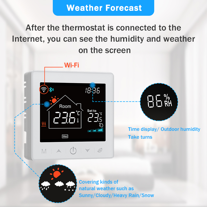 Tuya Smart Home Wifi Heizung Thermostat Drahtlose Batterie Kessel Wasser Heizung Digitale Temperatur Controller Alexa Google Hause