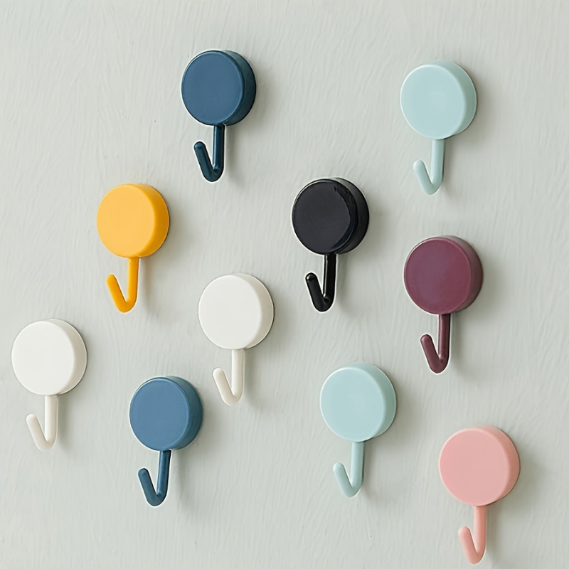 5/10PCS Self Adhesive Wall Hook Strong โดยไม่ต้องเจาะ Coat กระเป๋าห้องน้ําห้องครัวผ้าเช็ดตัวแขวน Hooks Home Storage อุปกรณ์เสริม