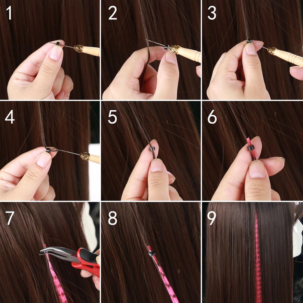 Extensiones de cabello de plumas sintéticas, 16 pulgadas, 50 hebras/paquete, extensiones de cabello de colores, extensiones de plumas de cabello coloridas para mujeres