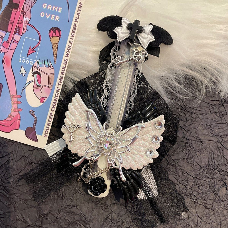 Kawaii Rosa Engelsflügel Allzweckmesser Süße Mode Allzweckmesser Niedliche Express-Box Brieföffner Briefpapier Papierschneider Geschenke