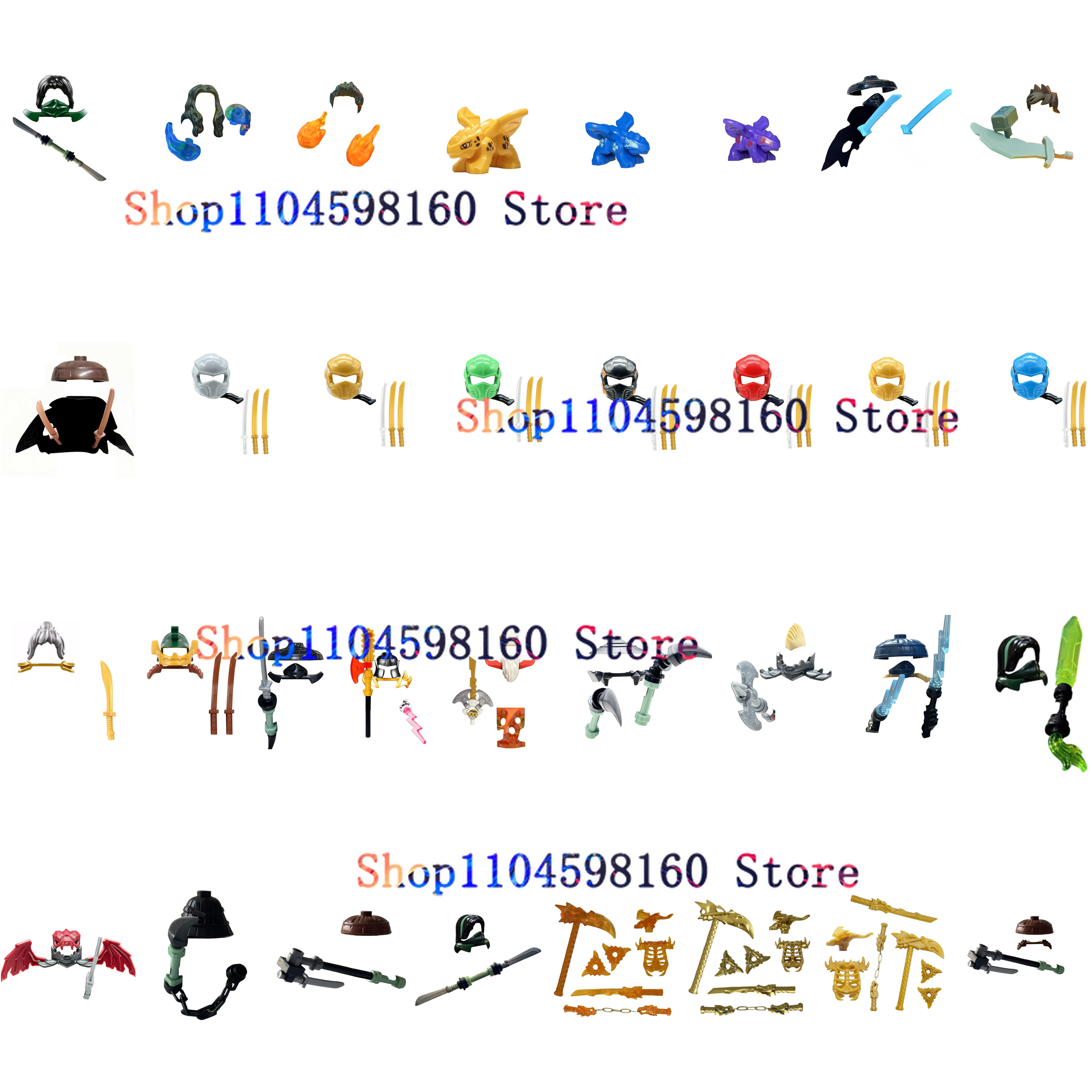 Anime Cartoon TV Speelgoed Elemental Powers Overlord Duisternis Vuur Ijs Bliksem Angst Misfortune Wind Masters Bouwstenen Geschenken