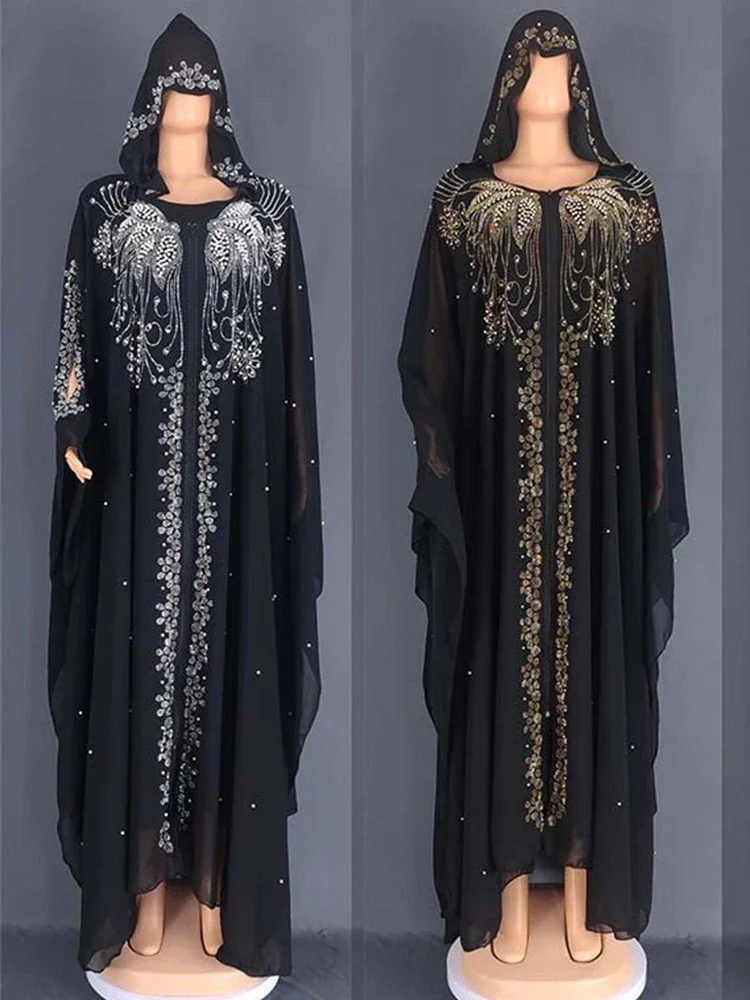 Vestido musulmán Eid para mujer, Abaya con manga de murciélago, diamante Jalabiya, caftán marroquí, Vestidos de fiesta, Abayas de Dubái, caftán, Vestidos largos