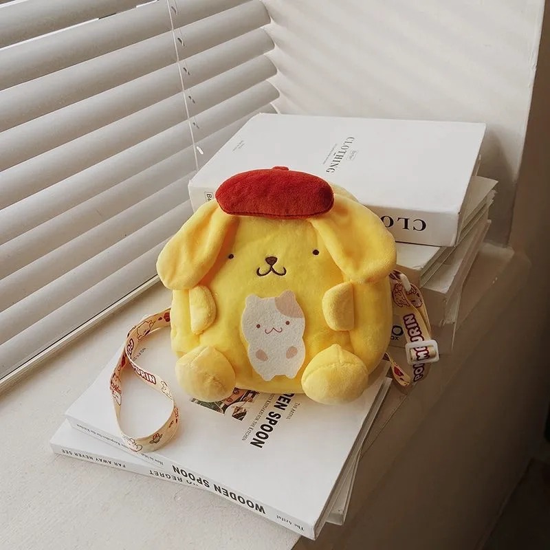ใหม่ Kawaii Sanrio กระเป๋าเป้สะพายหลังน่ารัก Kuromi Cinnamoroll Pompompurin My Melody ของเล่นตุ๊กตาน่ารักผู้หญิงกระเป๋าสาววันเกิดคริสต์มาส...
