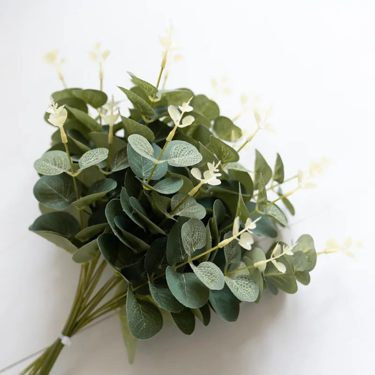 20 個偽植物シルクユーカリの葉 Diy クリスマス装飾花瓶家庭菜園結婚式スクラップブッキング造花