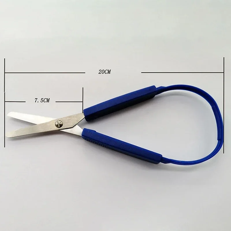 Loop Scissors for Teens Adults Colorful Looped, Mini Easy Grip Scissor Adaptive Design Cutting for Small Hands,8 Inches