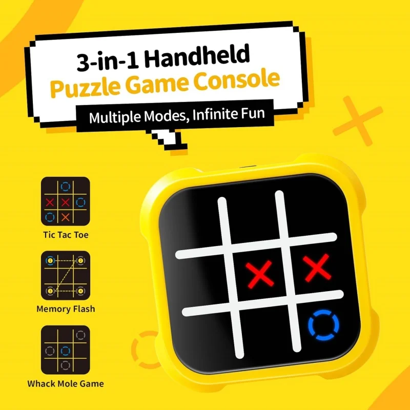 3 In 1 Tic Tac Toe 보드 게임 어린이 전자 장난감 선물 십자가 게임 메모리 훈련 어린이를위한 휴대용 여행 게임 성인