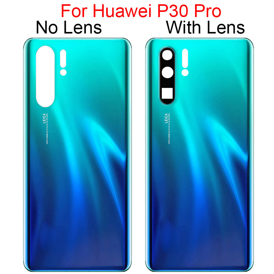 Cubierta de cristal para batería de Huawei P30 Pro, carcasa de puerta trasera, carcasa trasera de repuesto para Huawei P30, cubierta de batería con lente de cámara