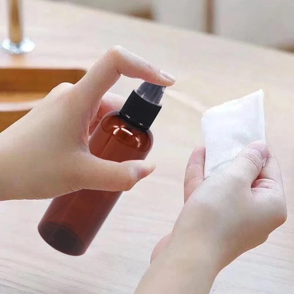 20 Chiếc 20ML 30ML 50ML 60ML 100ML Tawny Xịt Lọ Chai Lọ Cồn Thú Cưng Ánh Sáng nhựa Chống Chai Tinh Dầu Mỹ Chai