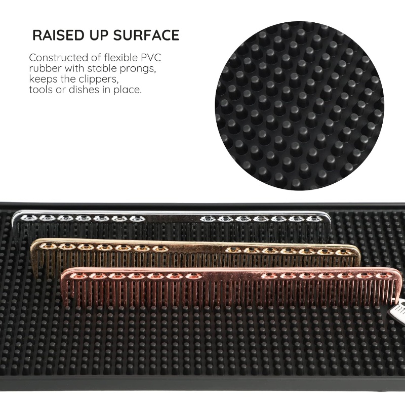 Salon Friseur matte für rutsch feste Barbershop Theken matte PVC schwarz flexible dicke Tisch matte Organizer Pad für Schere Zubehör Supp
