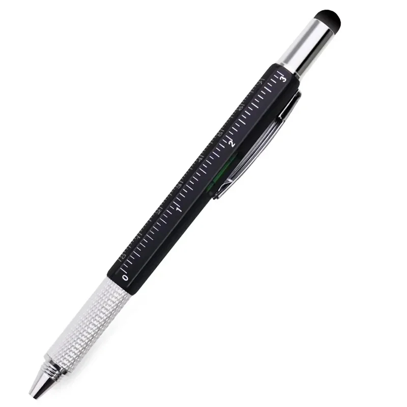 7 in1 Multifunction Ballpoint Pen with Modern Handheld Tool Measure Technical Ruler Screwdriver Touch Screen Stylus Spirit Level