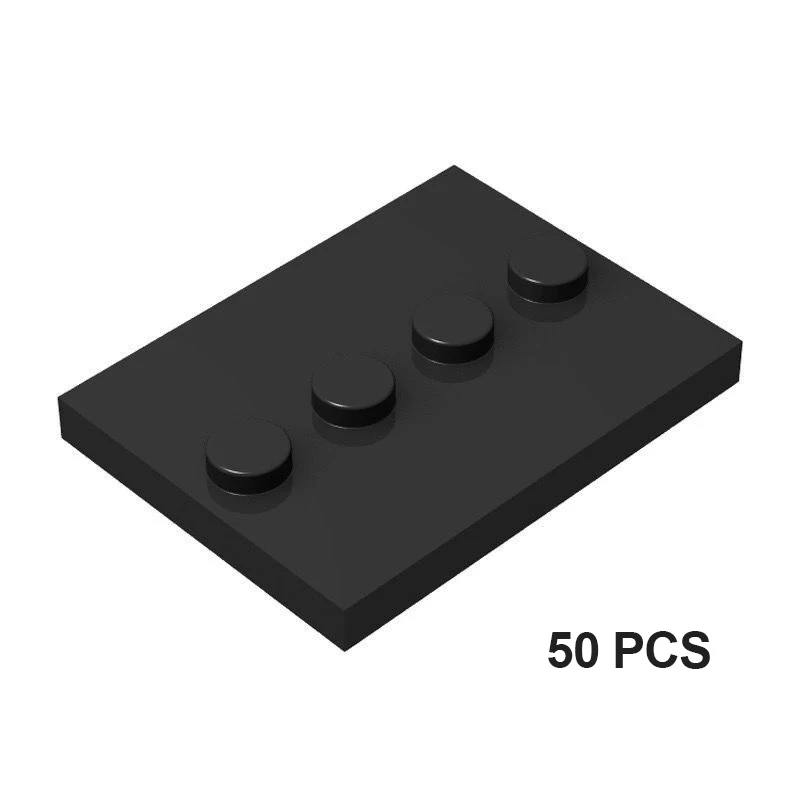 50PCS City Figures Stand 3X4 Dots Base Plate With 4 Knobs Display Holder DIY MOC Building Blocks Accessory Bricks Parts 88646