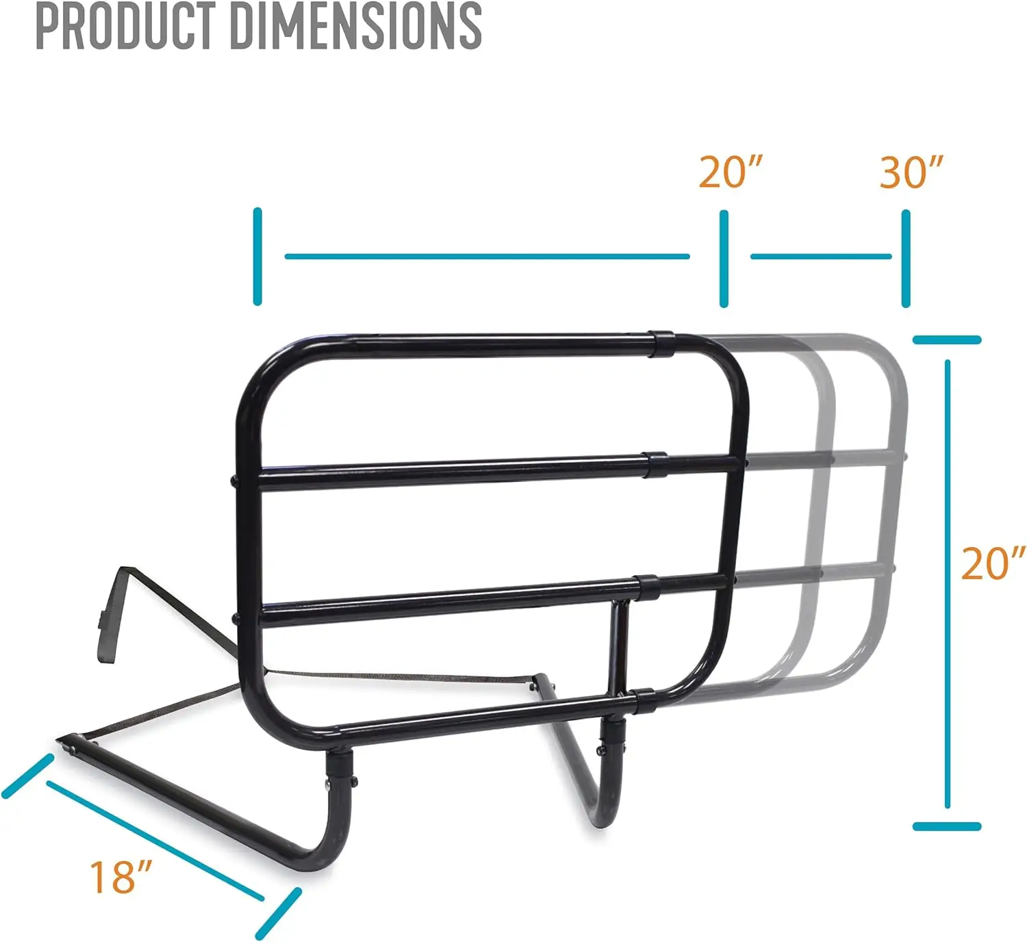 Life Bedside Extend-A-Rail, Adjustable Bed Rail for Elderly and Bedside Standing Assist Grab Bar (Eligible for VAT Relief in the