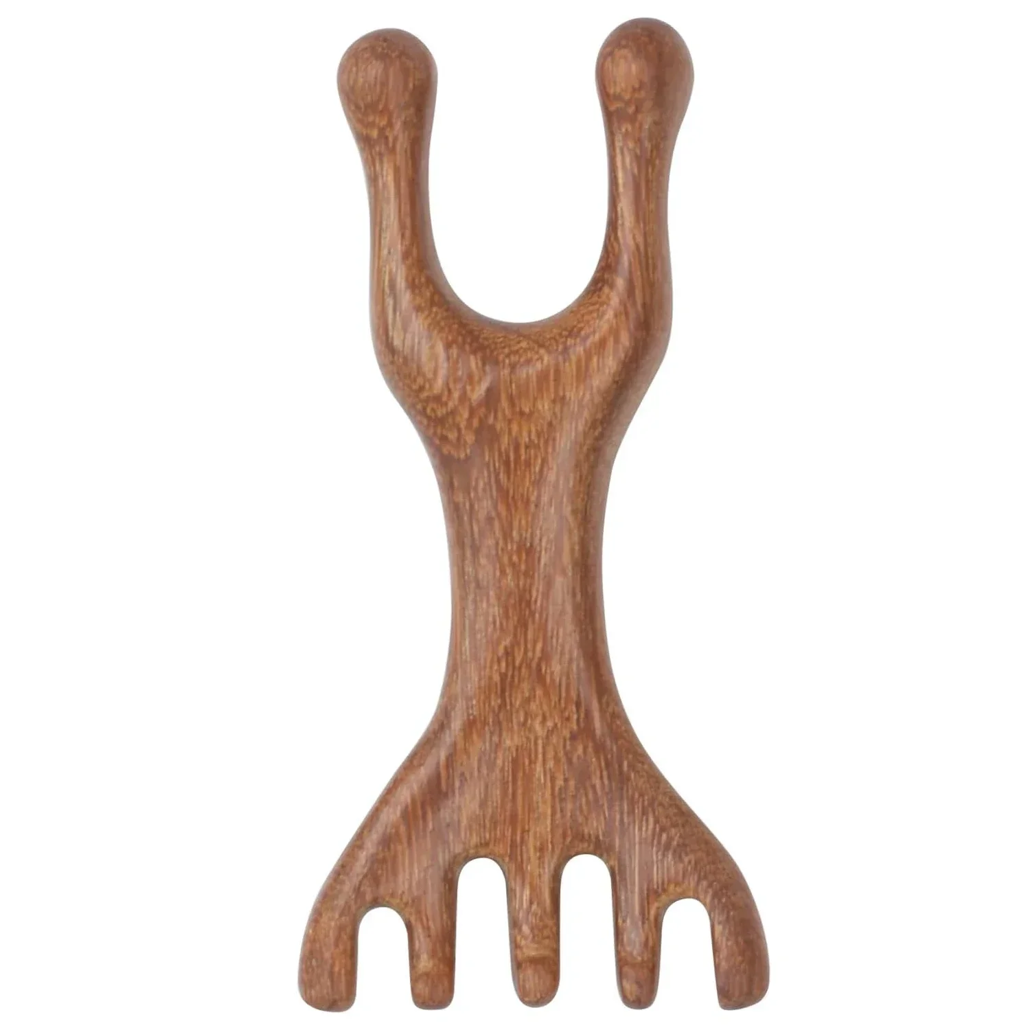 Natürliche Sandelholz Fünf-Klauen Kopfhaut Massagegerät Gua Sha Werkzeug Zurück Scratcher Spa Handheld Meridian Massage Kamm Haarpflege
