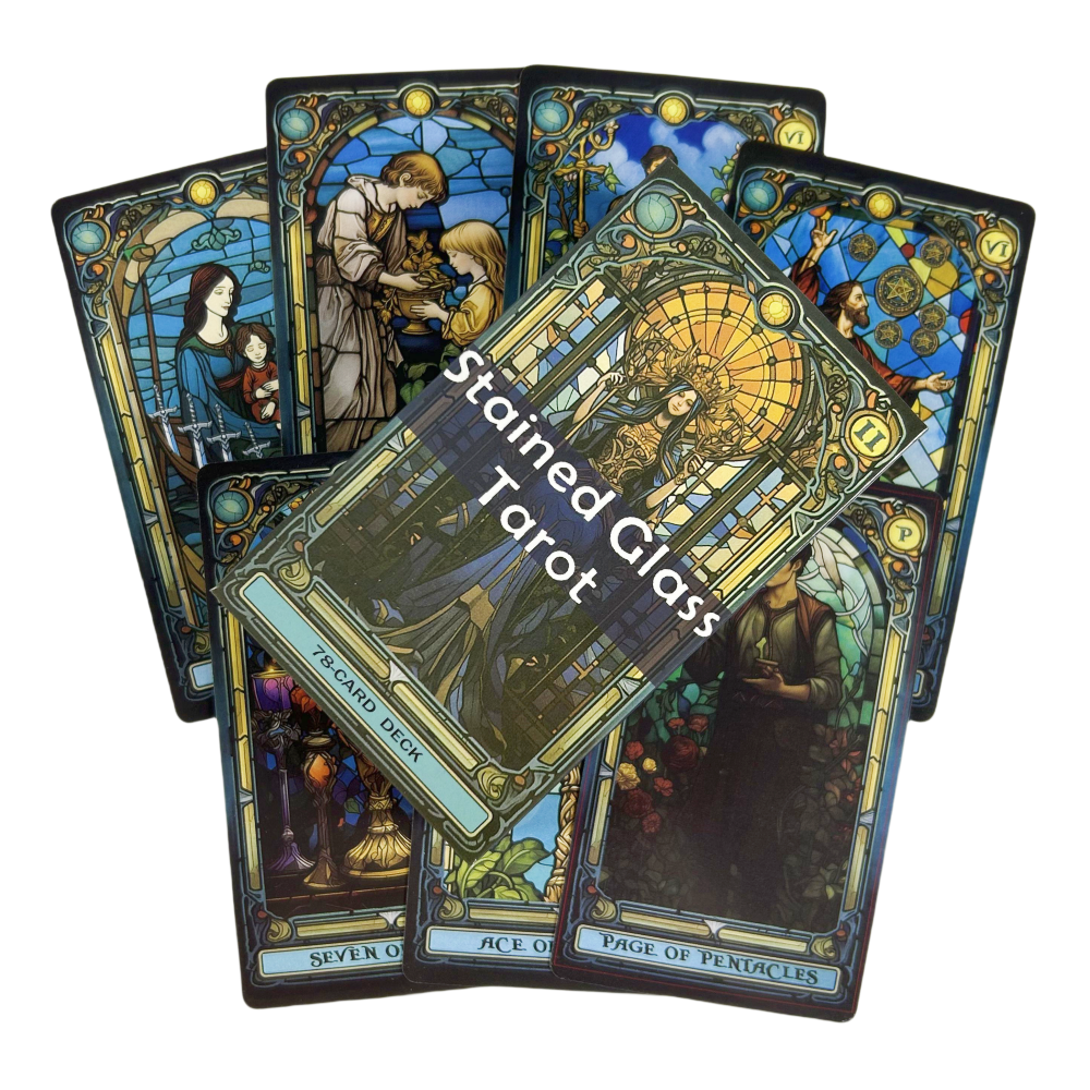Tarotkaarten van gebrandschilderd glas Een 78-deck voor beginners Deck Oracle Engelse visioenen Waarzeggerij Editie Borad Deck Speelspellen