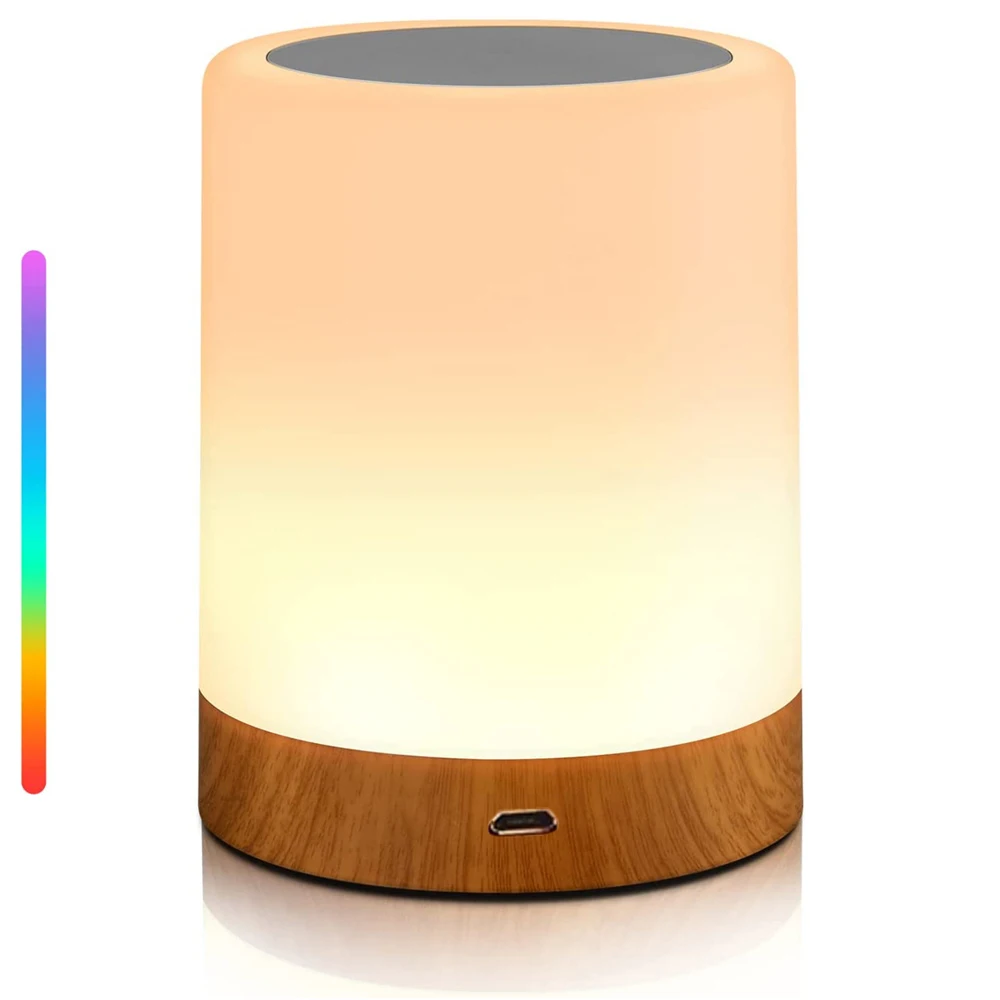 Lámpara táctil Lámpara de mesa LED Lámpara de noche Lámpara de mesa RGB Lámpara de dormitorio con sensor táctil Lámpara de escritorio portátil Luz RGB para regalos de niños