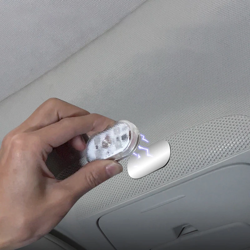 SEAMETAL Mini luz táctil para coche, luz Led recargable por USB, lámpara de lectura magnética, iluminación suave para capó de maletero de suelo de coche