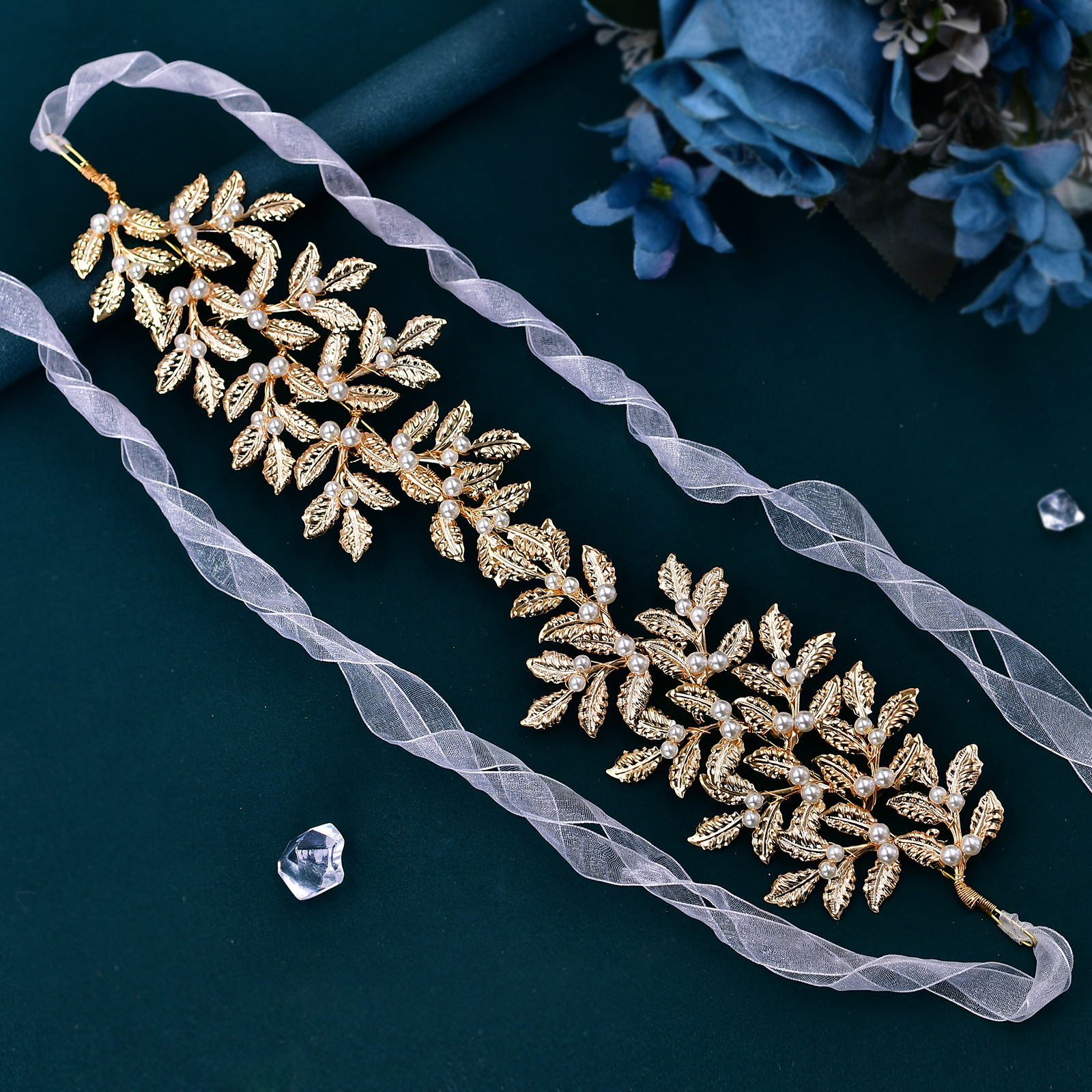 SH353 신부 새시 진주와 여성의 반짝 이는 금박 웨딩 벨트 공식 벨트 허리 벨트 보석 액세서리 화이트 Organza