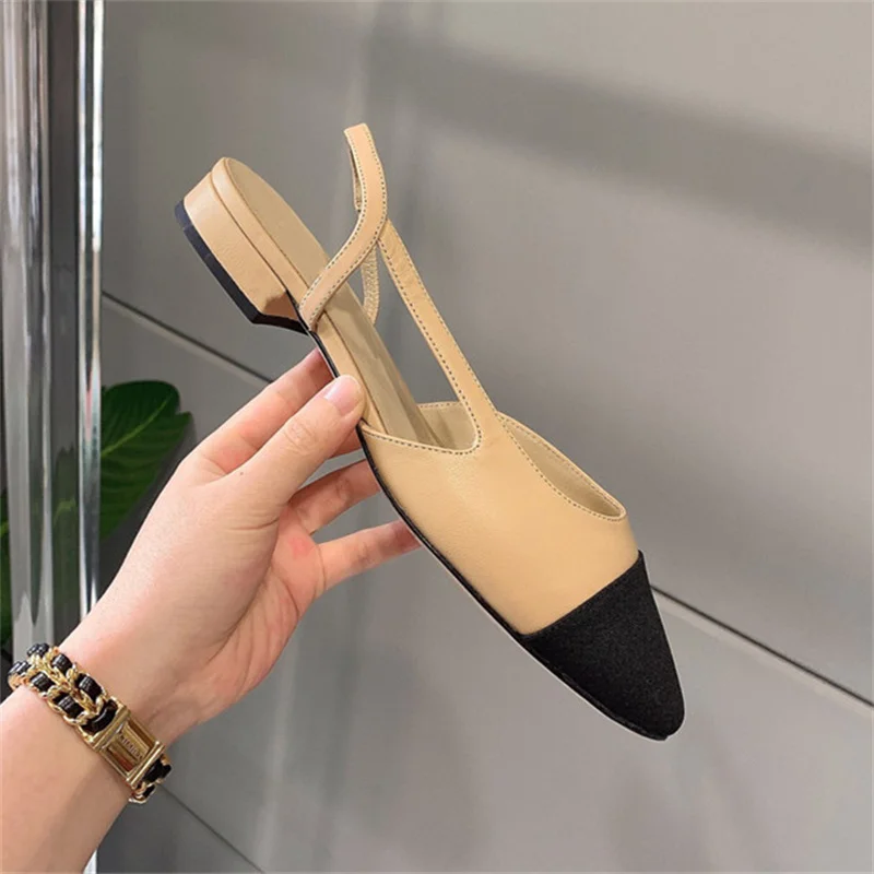 Zapatos planos que combinan con todo, sandalias de mujer, zapatos de ocio suaves antideslizantes, colores combinados, cómodos zapatos de tacón bajo para mujer, zapatos de diseñador con parte inferior gruesa