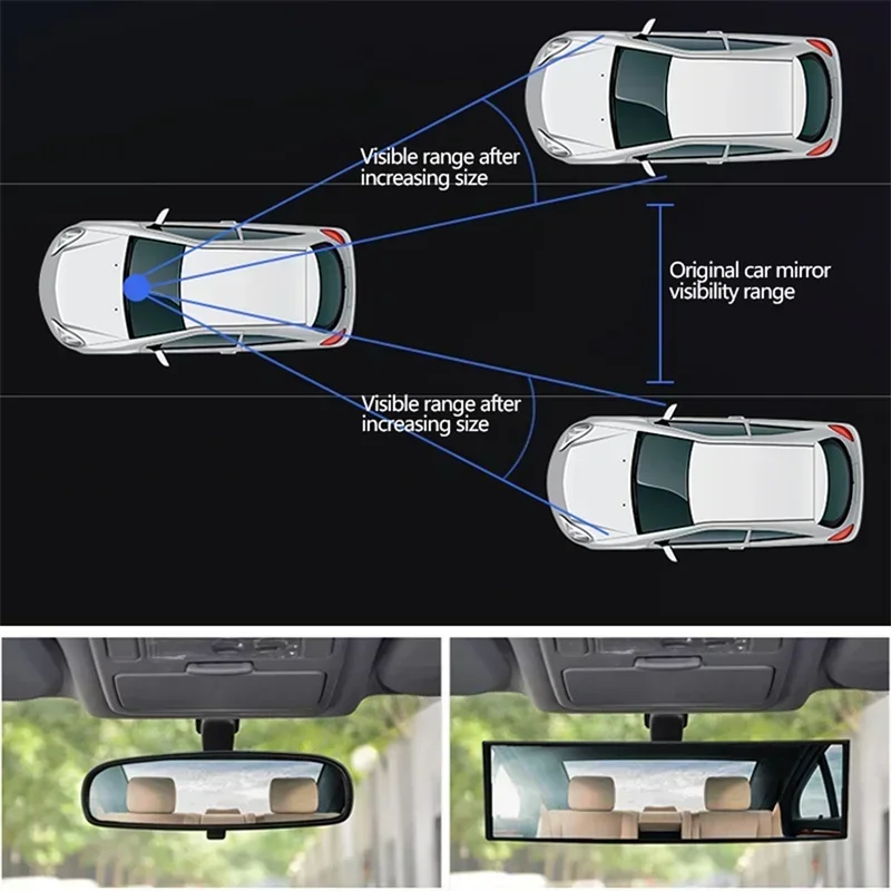 Espelho retrovisor grande angular hd universal para carro, anti-reflexo, fácil instalação com clipe, perfeito para suvs e caminhões amagi