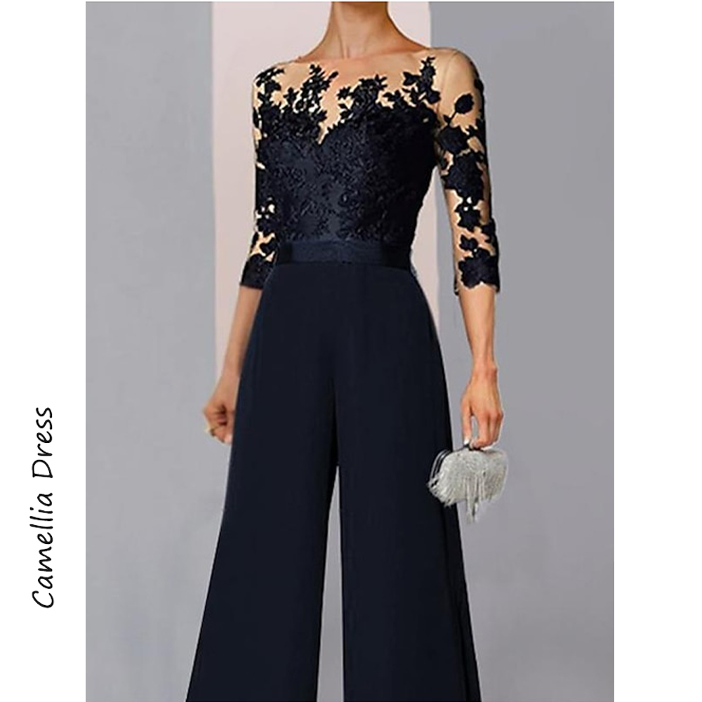 新しいシースイブニングドレススクープネックエレガントでかわいい女性のドレスシフォンアップリケ花嫁の母のドレス Vestido