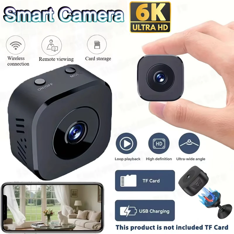 Mini cámara de seguridad 6K inalámbrica 2,4G WiFi monitoreo protección de seguridad visión nocturna remota vigilancia hogar inteligente 2025 nuevo