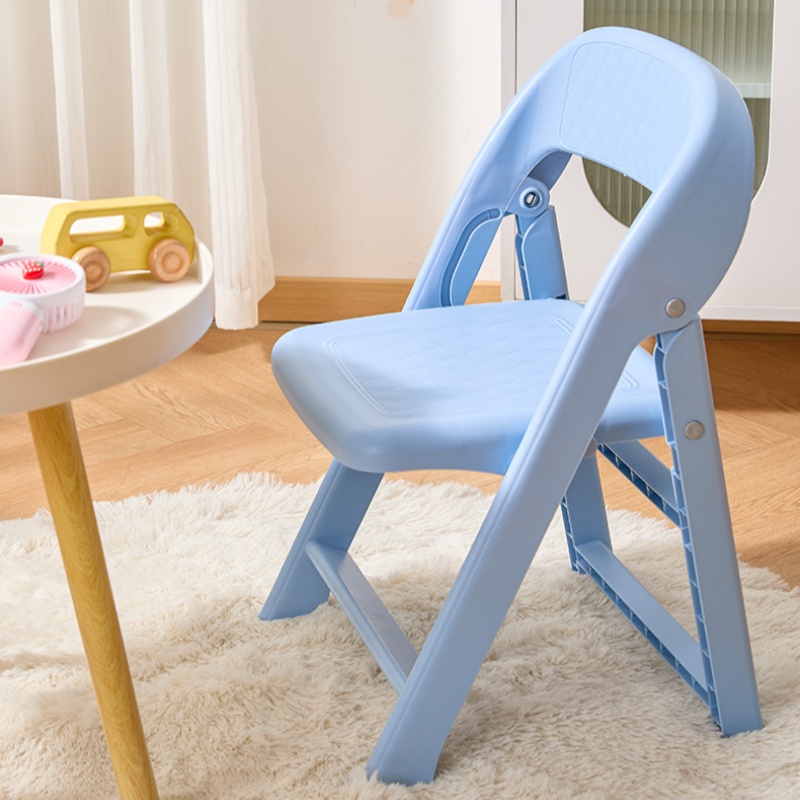 Silla con respaldo plegable para niños, taburete bajo de plástico para sala de estar, silla para el hogar, resistente, antideslizante y cómoda