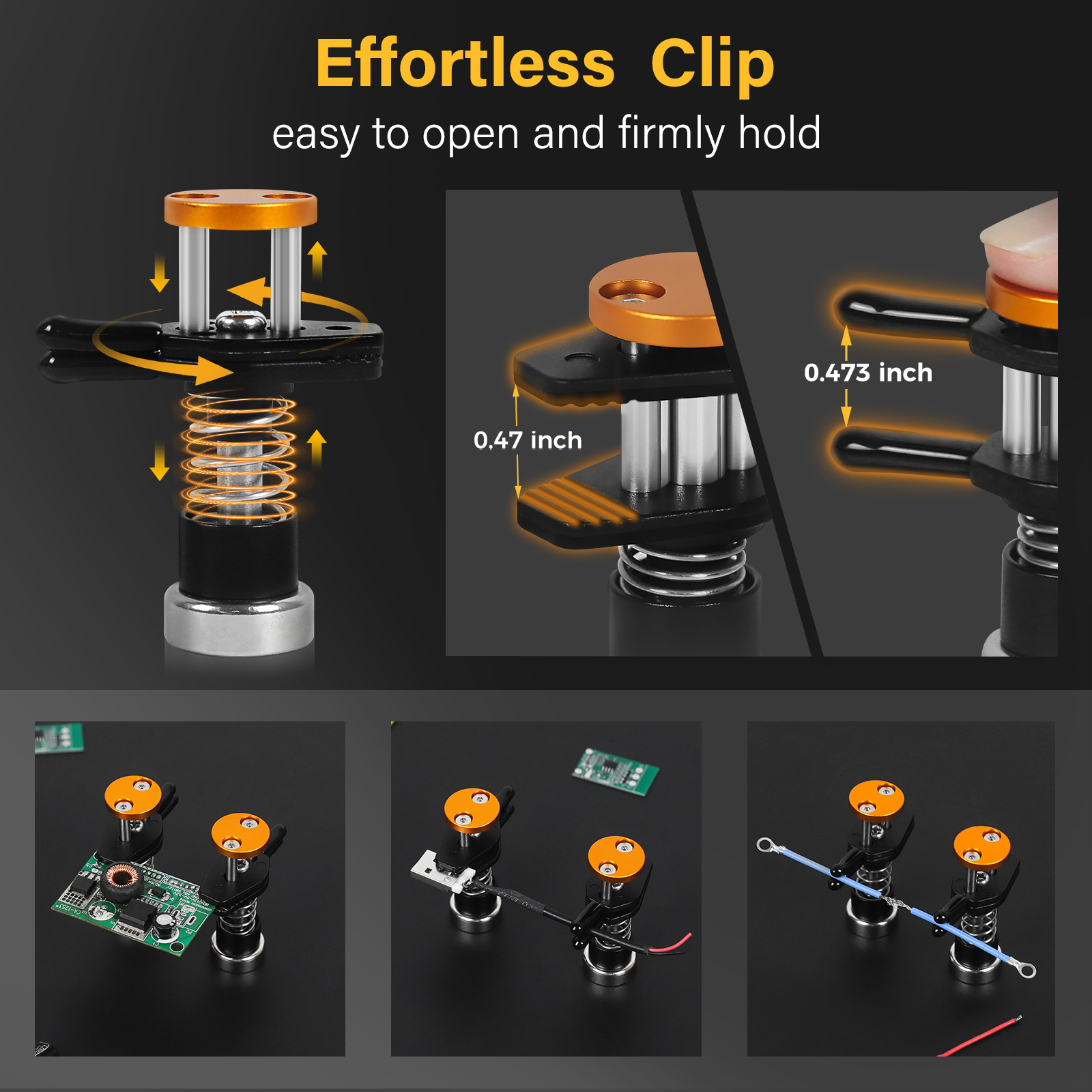 Toolour Magnetic Helping Hands Soldering Tool Press Adjust Distance PCB Clip Solder Wire Holder for Soldering/Electronics Repair