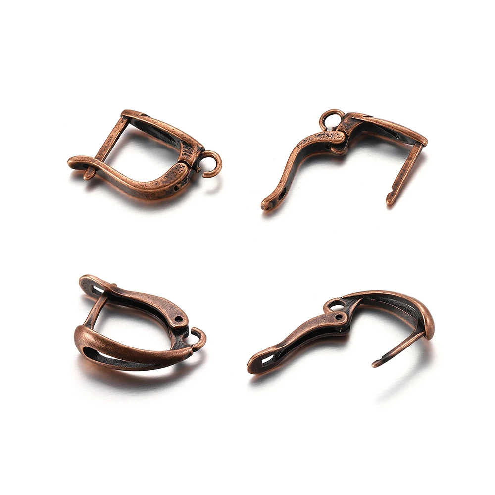Open Loop Brinco Gancho Fechos Configurações para DIY Fazer Jóias, francês Hoop Lever Voltar, Descobertas Acessórios Suprimentos, 6-12Pcs por lote