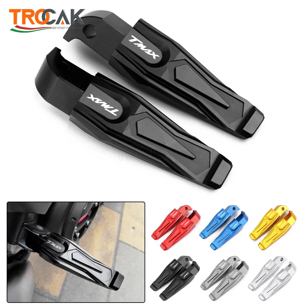 Caliente para YAMAHA TMAX 530 TMAX 500 T-MAX 530 500 TMAX-530 SX DX motocicleta CNC aluminio pasajero trasero reposapiés