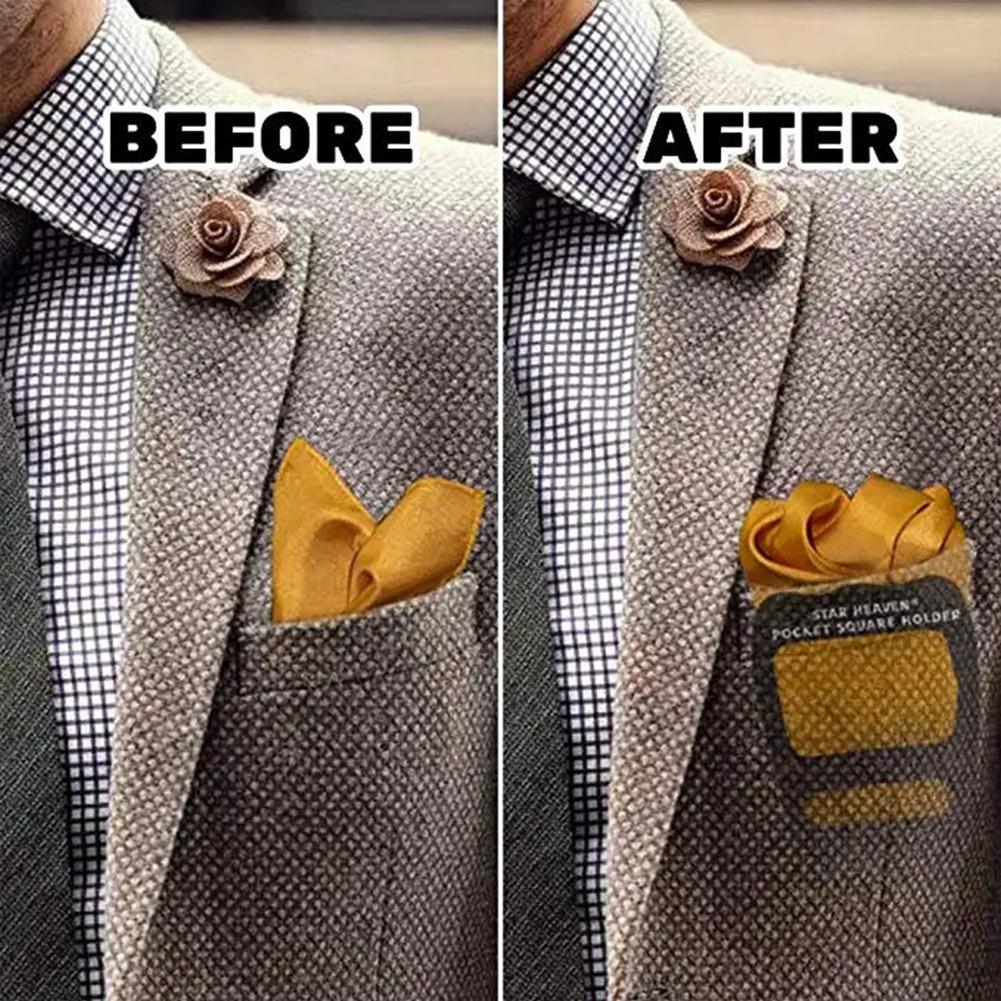 Pocket Squares Holder for Men Clothes Accessories for Men’s Square Scarf, Suits, Tuxedos,Vests and Dinner Jackets