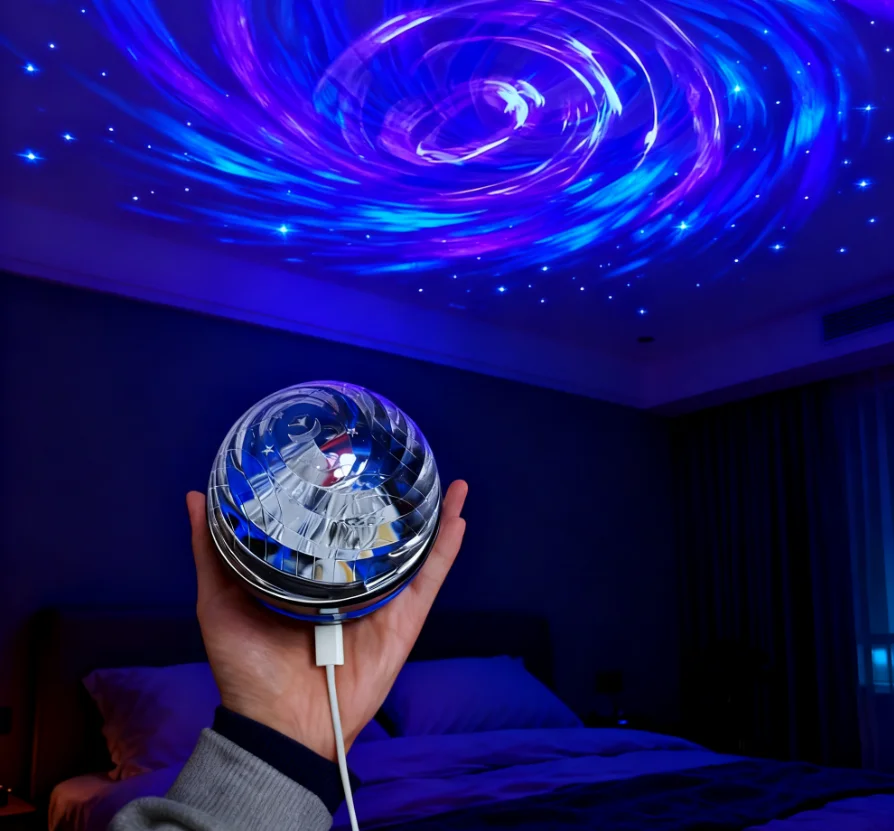 Proyector LED de galaxia, proyector de cielo y galaxia colorido, luz nocturna para dormitorio, decoración para habitación de niños, decoración para fiesta de Navidad