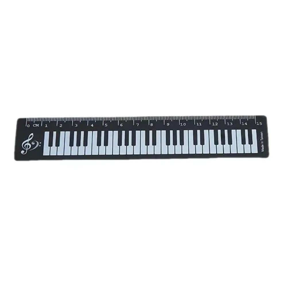 Cancelleria per ufficio Musica Righelli dritti Gatto creativo Nota musicale Pianoforte Righello trasparente Segnalibri Fornitura di scala di misurazione