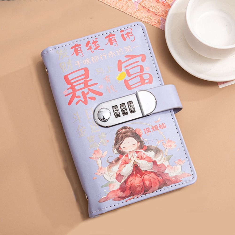 50 แผ่นประหยัดเงิน Binder PU หนัง Lucky Letter Planner Organizer เงินสดซองเติม Budget Binder ล็อค