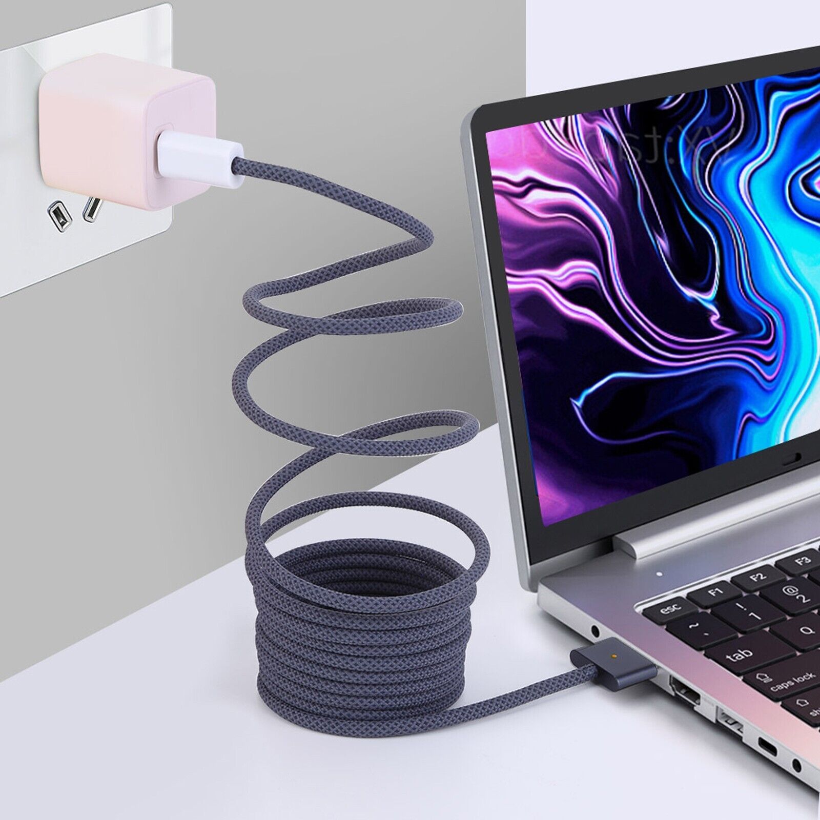 USB 유형 C-마그네틱 Magsafe 3 세대 케이블 충전기 어댑터, MacBook Pro Air 14 16 M2 140W 고속 충전 케이블 코드 2m