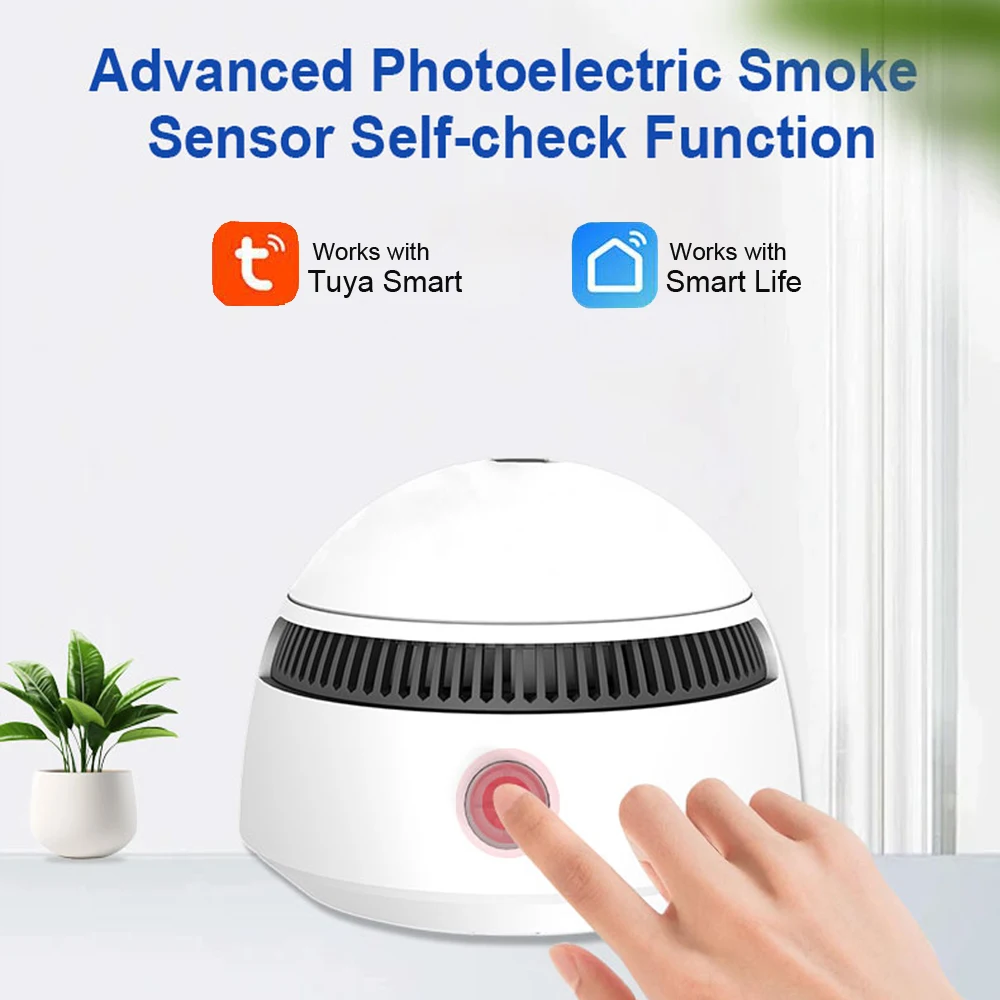 Tuya intelligent smoke detector, WIFI, Safety protection smoke alarm, safe living application, providing security for home safet