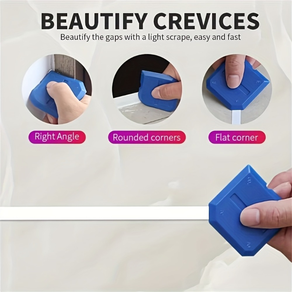 4pcs Multi-Function Silicone Sealant Applicator,Scraping Board Set,Durable Manual Caulking Tool with Ergonomic Handle