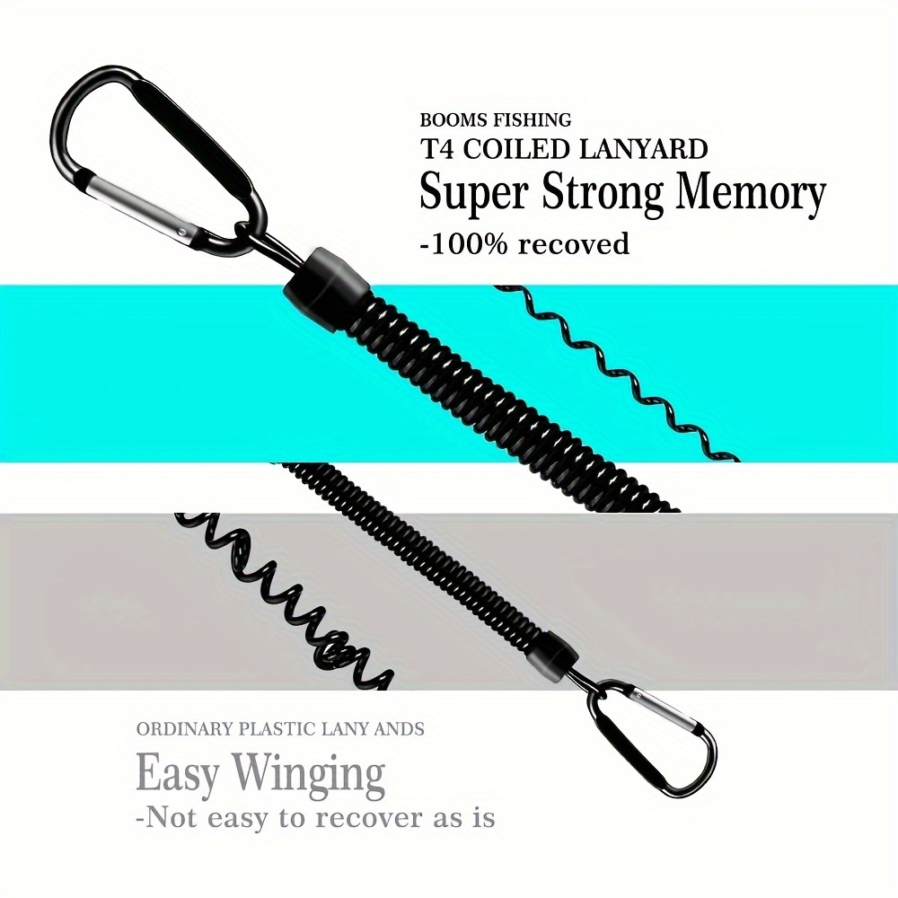 Spring Coil Keychains,Retractable Wrist Strap Safety Rope,8.46" To 47" Extendable,with Carabiner and Ring,Built-in Steel Wire