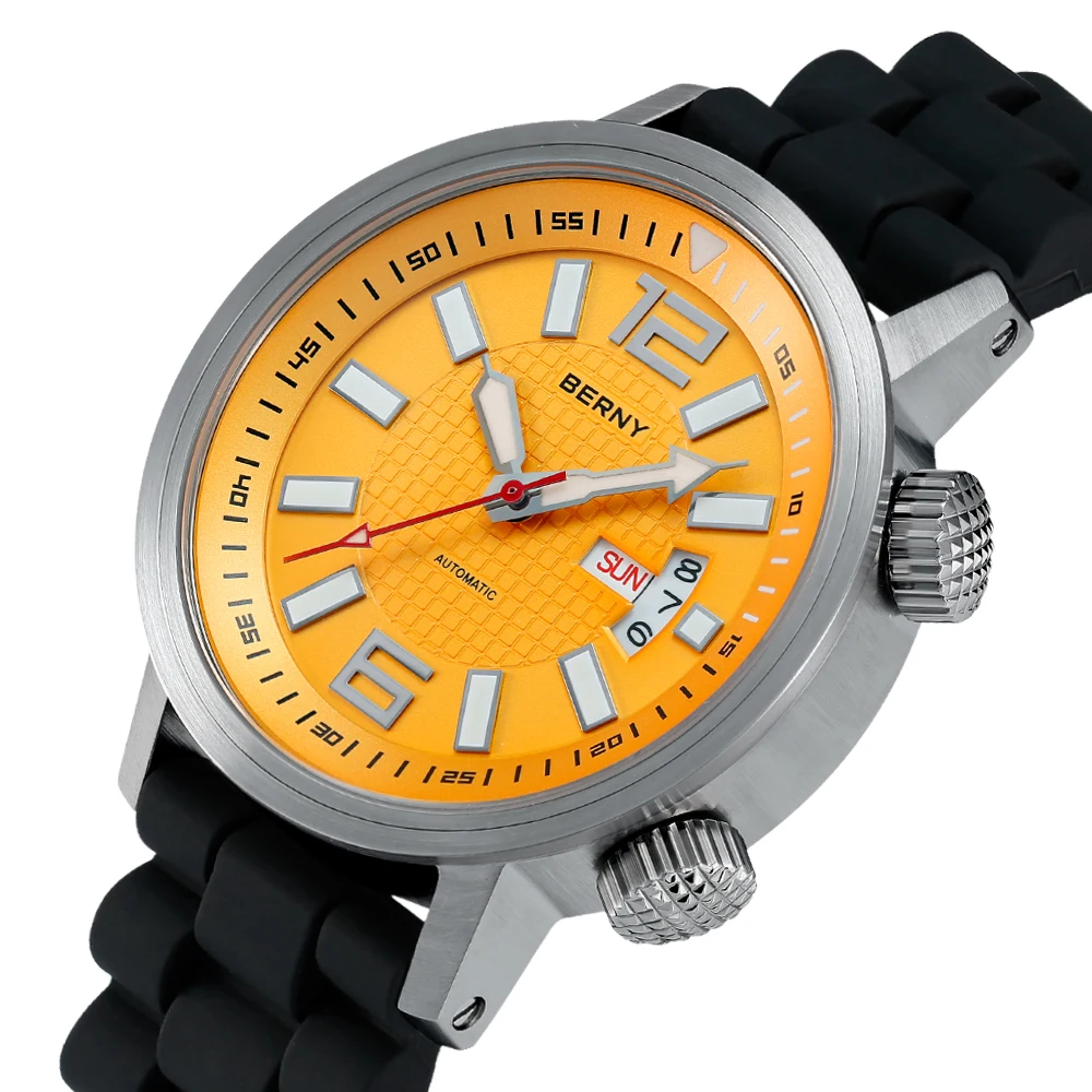 Miyota 8205 20ATM Diver reloj mecánico automático hombres deporte luminoso zafiro impermeable reloj de pulsera natación reloj de cuerda automática