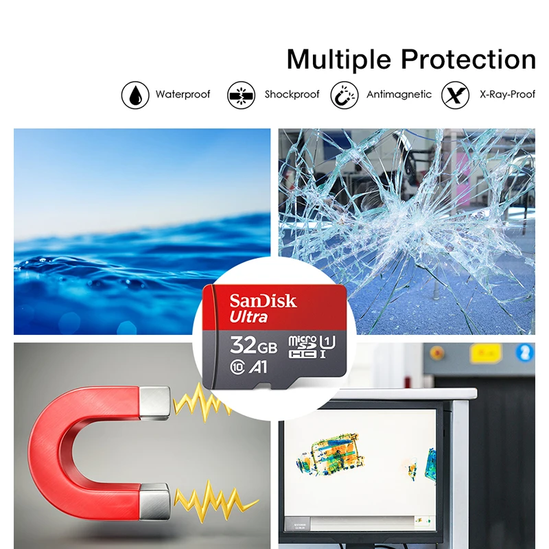 Tarjeta de memoria TFcard de 64GB, 16GB, 32GB, tarjeta SD Microsd de 128GB Clase 10, tarjeta A1 de 100MB/S UHS-I + adaptador para teléfono/PC, envío estándar