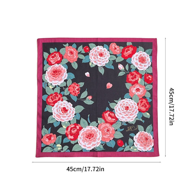 45x45cm Damska chusteczka Kolorowe Hankies Kieszonkowy kwiatowy wzór Kwadratowy hidżab