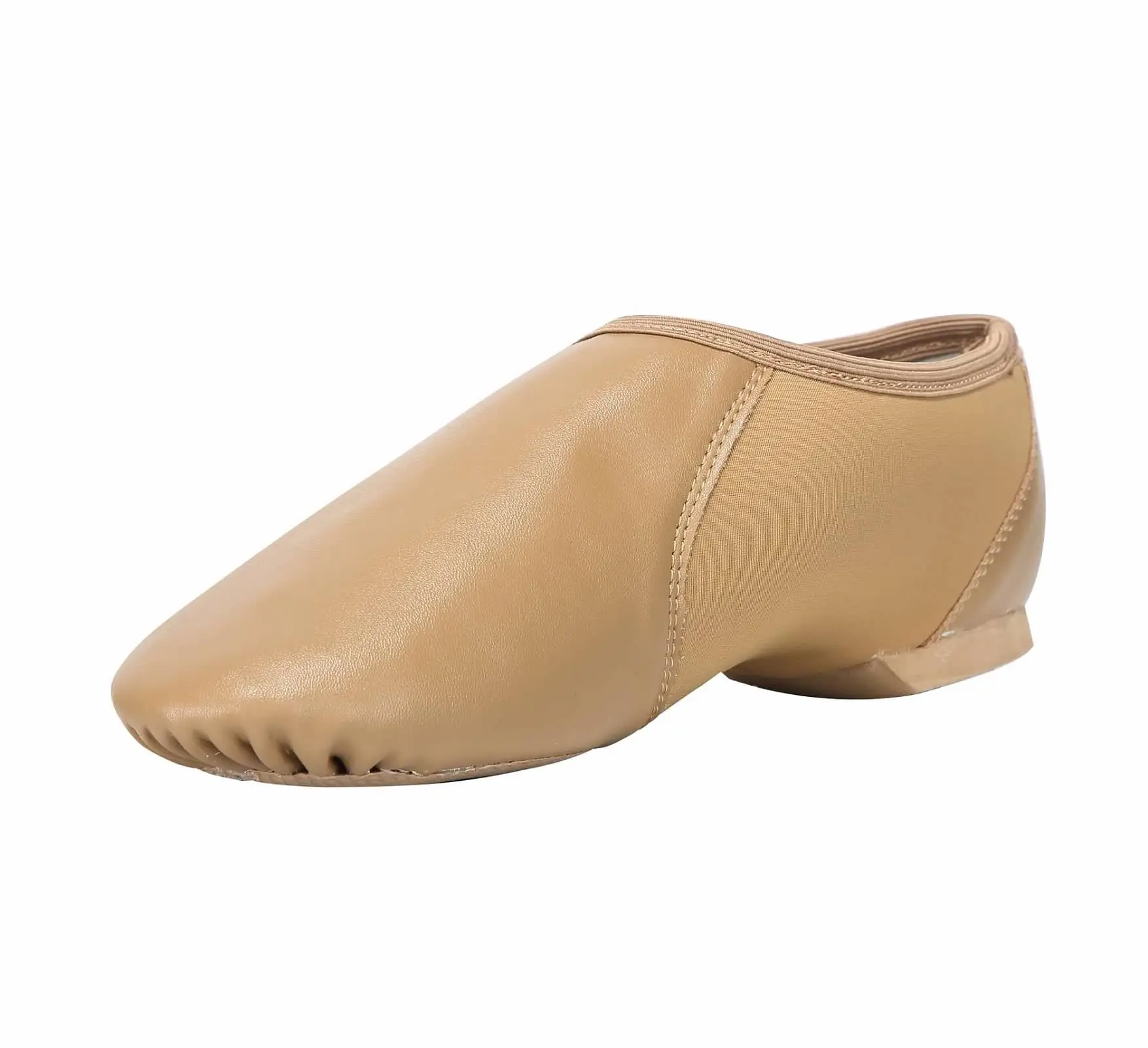 Sapato de jazz slip-on com elástico circular para sapatos de dança femininos e masculinos