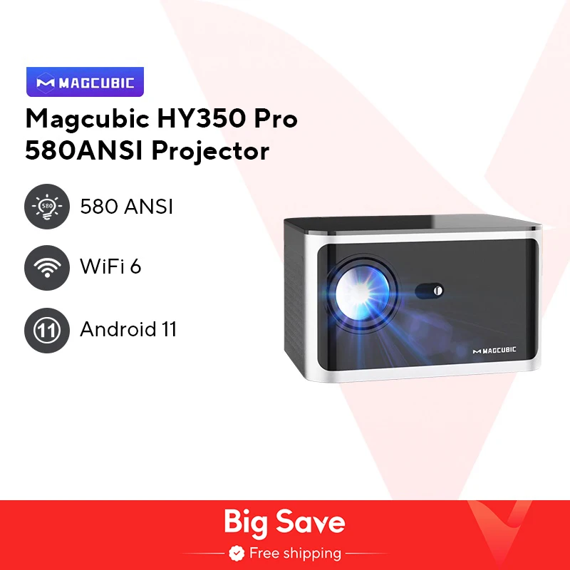 Magcubic HY350 Pro 580ANSI Projector Android 11 4K 1080P Wifi6 Voice Control Allwinner H713 Electronic Focus BT 5.0 Home Cinema
