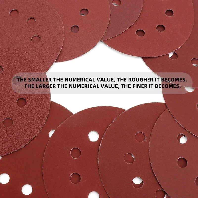 5 Inch 8 Hole Sanding Discs  for Random Orbital Sander 60-2000 Grits Abrasive Sheets 125mm Hook and Loop Adhesive Sandpaper