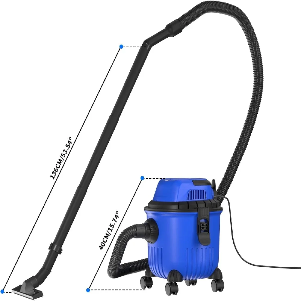 3-IN-1-Staubsauger, 2000 W, 15 lt, beutellos, mit HEPA-Filter, PowerTools Nass-Trockensauger mit Blasfunktion für Garage, Werkstatt, Zuhause