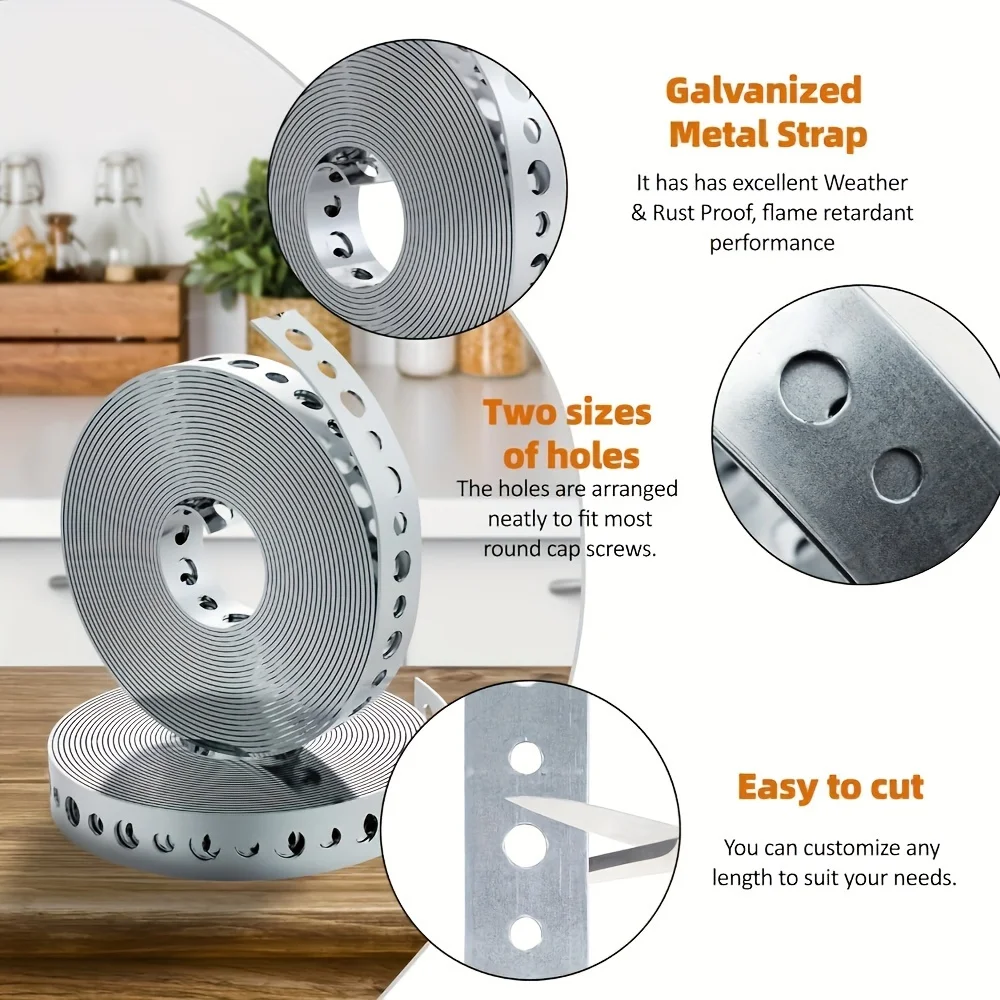 1 roll of galvanized iron tape pre-punched multi-slot metal tape for pipe support and sheet metal work