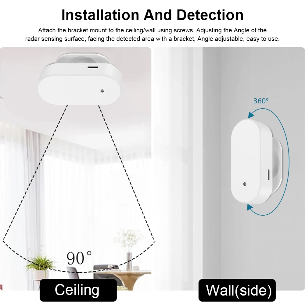 Tuya WiFi Human Presence Detector Smart Human Body PIR Sensor 24GHz Radar Millimeter Wave Detector Motion Sensors