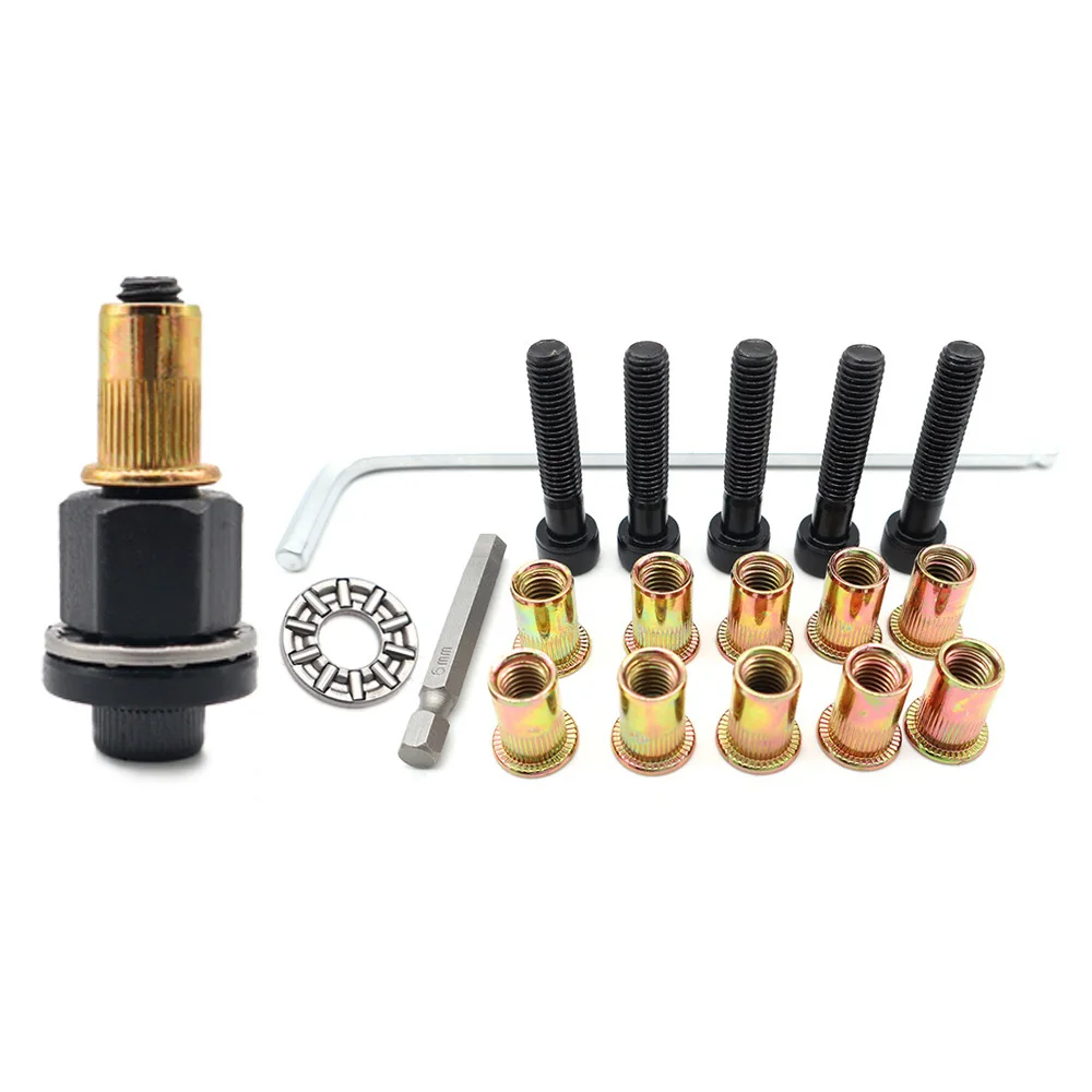 Rivet Nut Gun Tool Riveting Manual Threaded Hand Riveter Inserts Metal License Plate Rivet or Threads for Cars Simple Easy