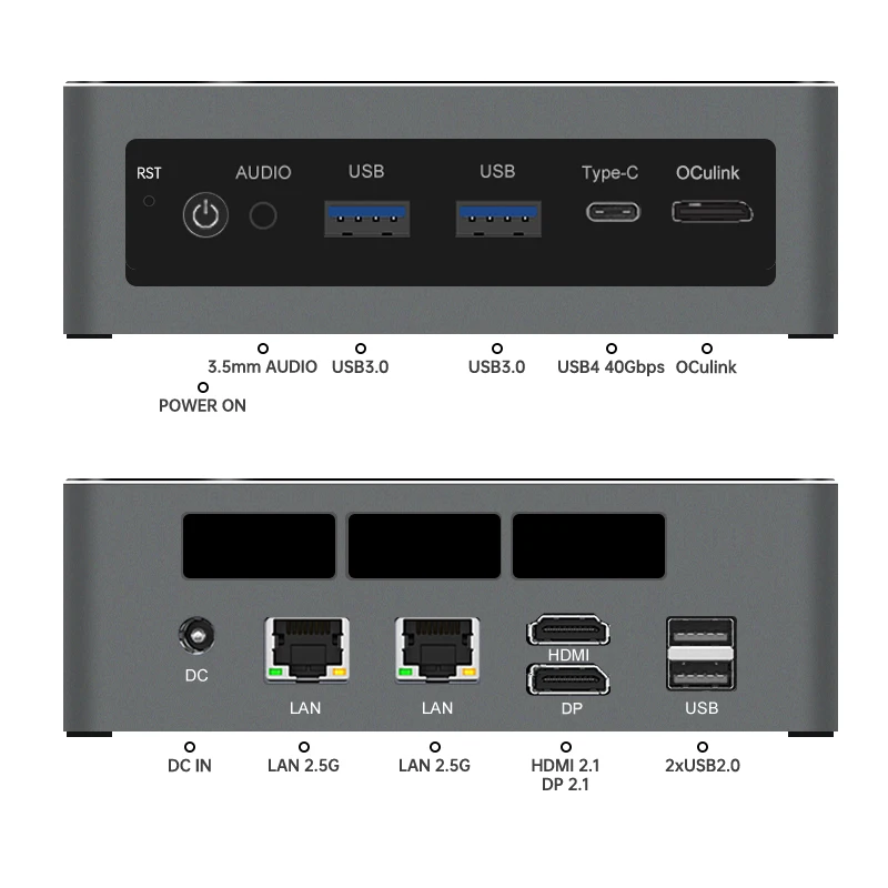 AMD Ryzen 9 8945HS 7940HS R7 8745HS Fan Mini PC Windows11 64G DDR5 1TB NVME Wifi6E BT5.3 Pocket Computer DP HD 2*LAN RJ45