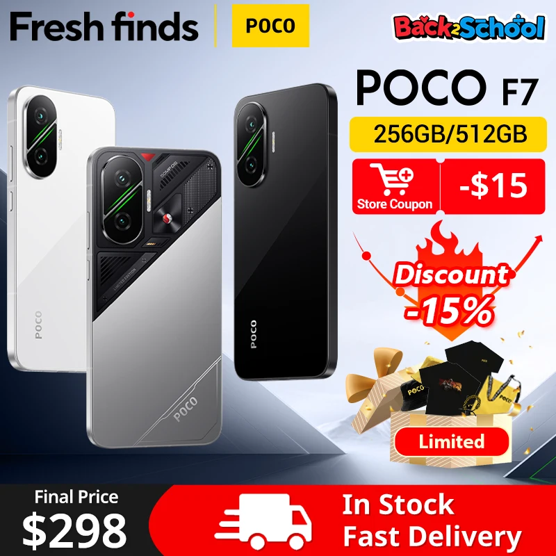 【Estreia mundial】 POCO F7 5G Versão Clobal Smartphone Snapdragon 8s Gen 4 6,83 '' Display AMOLED 6500mAh Bateria 90W Carga NFC